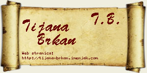 Tijana Brkan vizit kartica